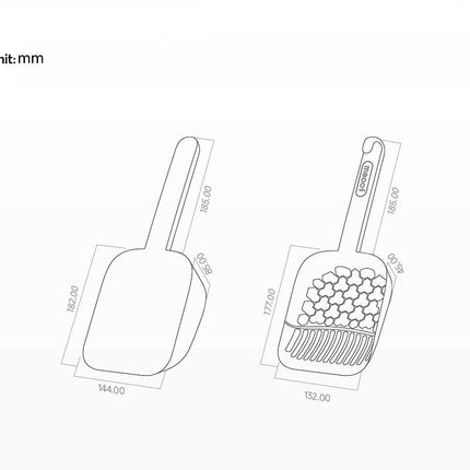 Dual-Zone Cat Litter Scoop & Waste Shovel Set