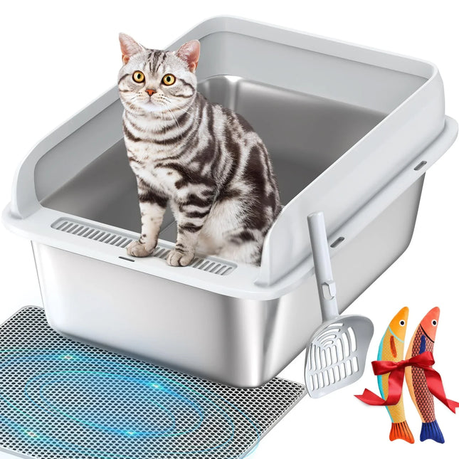 Sandpoy XL Enclosed Stainless Steel Cat Litter Box