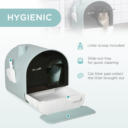 Cat Litter Box With Lid™ | Indoor Hooded Litter Box with Tray, Scoop & Strainer for Cats