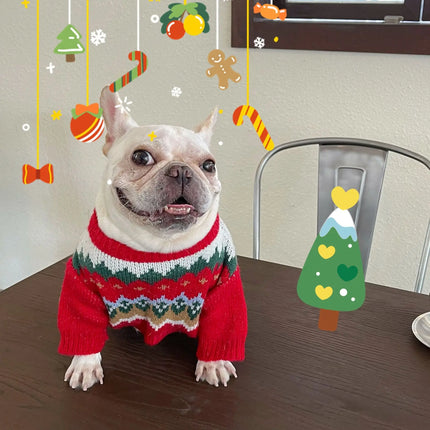 Red Christmas Sweater for Dogs & Cats