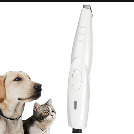 Hoopet Pet Grooming Trimmer with a golden retriever and a tabby cat.