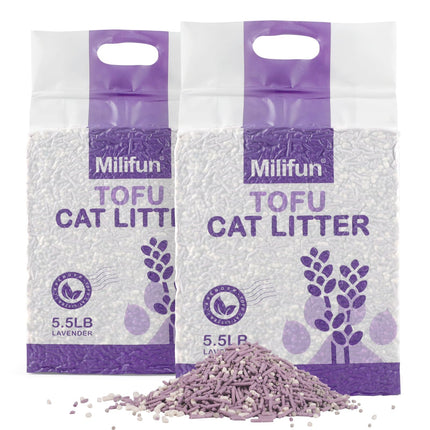 Tofu Cat Litter™ | Dust-Free, Fast-Drying & Lavender-Scented Clumping Litter for Cats
