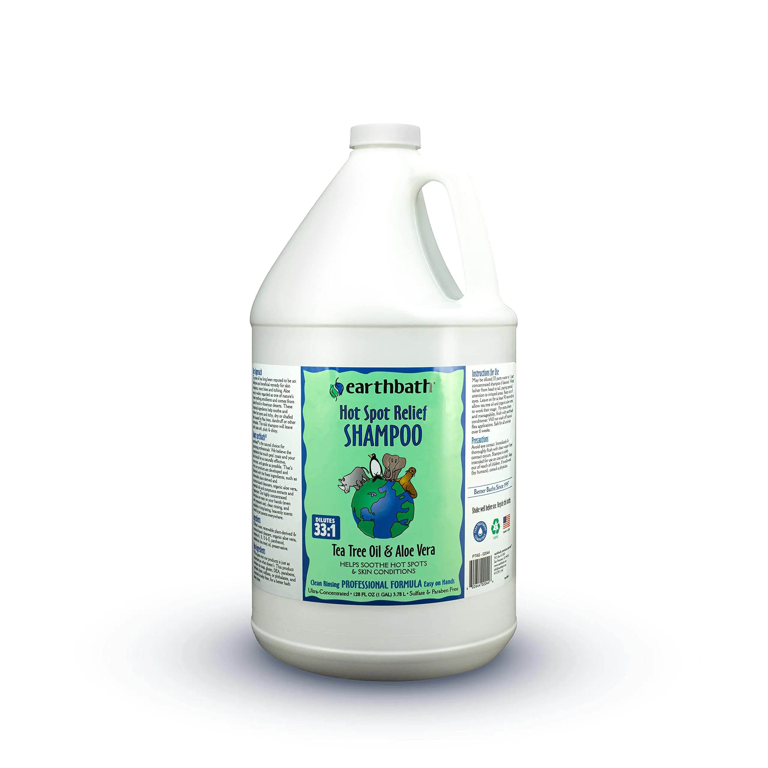Earthbath Hot Spot Relief Pet Shampoo Tea Tree Oil & Aloe Vera 128oz - Nai Pet Store