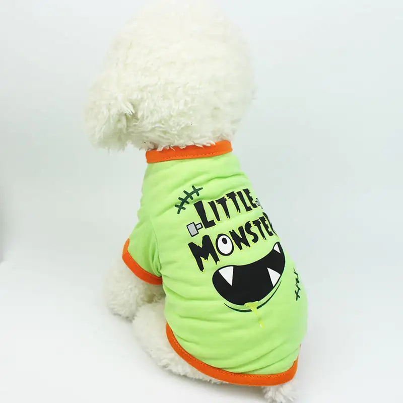 Cartoon Print T-Shirt for Teddy Pet Clothing