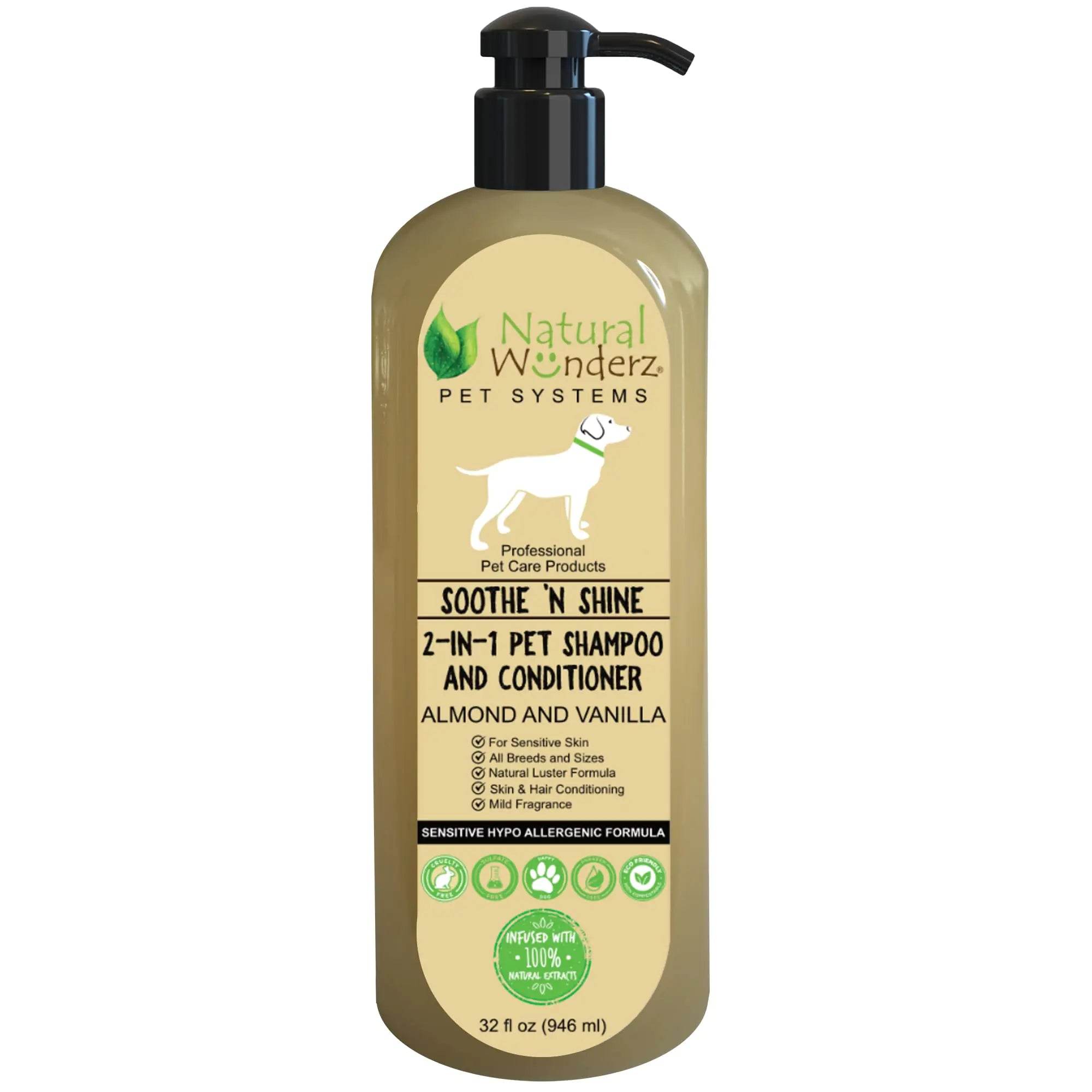 Natural Wunderz Soothe N Shine Pet Shampoo and Conditioner - Nai Pet Store