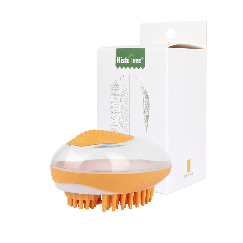 Pet Bath Brush for Cats and Dogs with Shampoo Storage