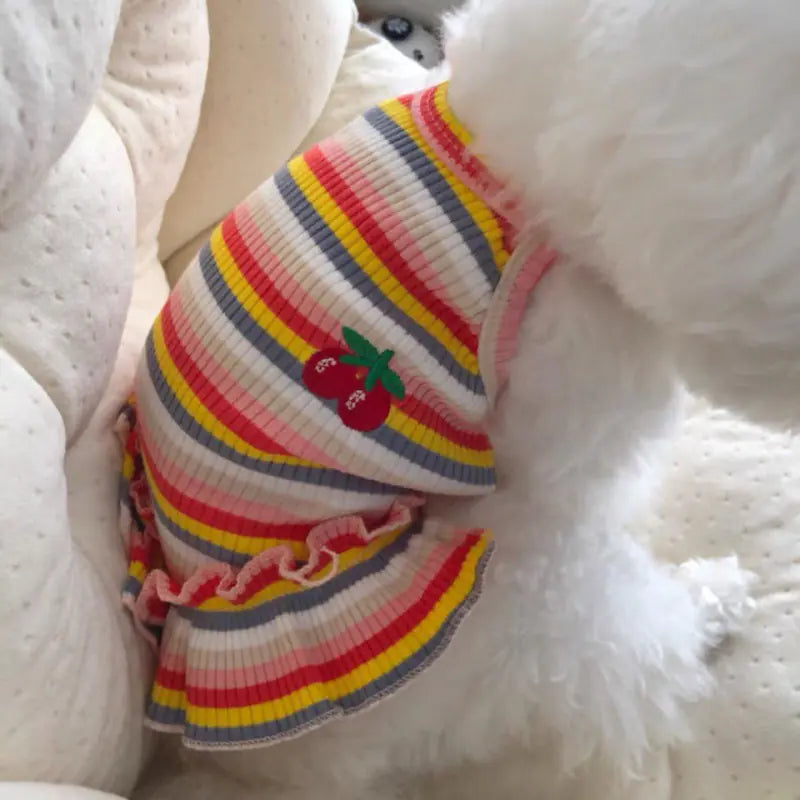 Thin Striped T-Shirt for Dogs - Pet Sling Outfit