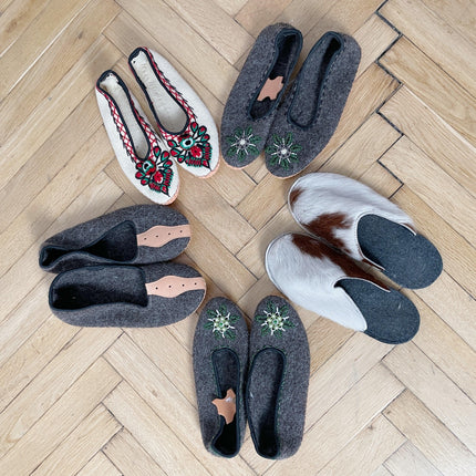 Adult Woolen Slippers (felt) with ornaments-4