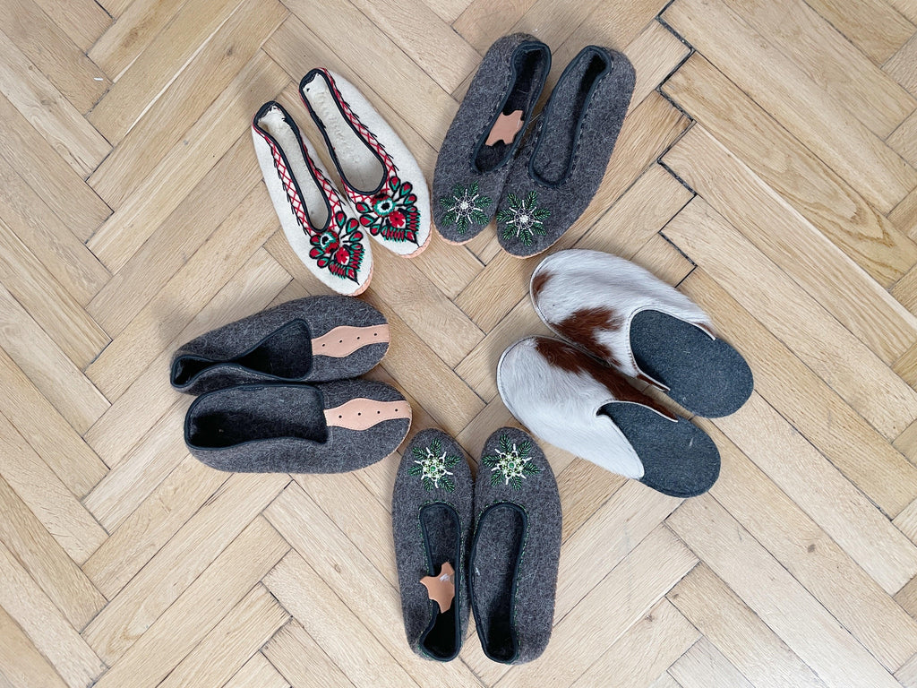 Adult Woolen Slippers (felt) with ornaments-4