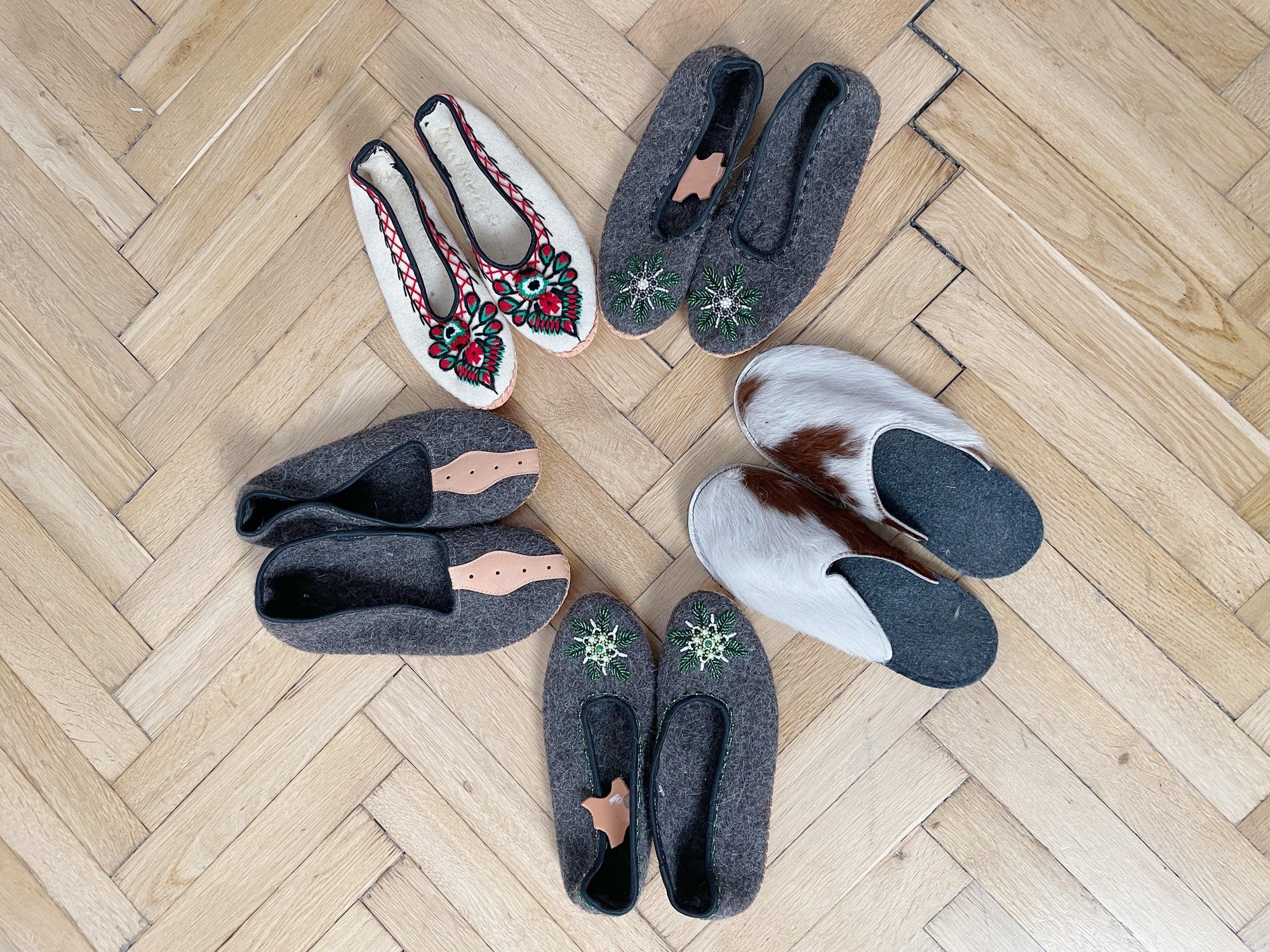 Adult Woolen Slippers (felt) with ornaments-4
