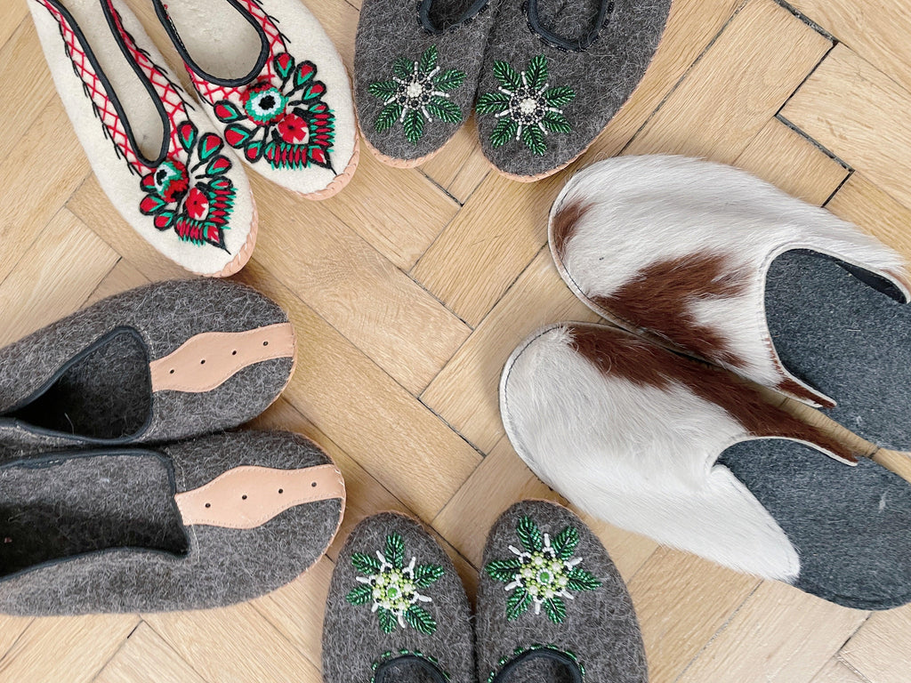 Adult Woolen Slippers (felt) with ornaments-3