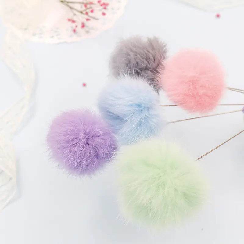 Colorful Pom Pom Cat Teaser Wand with Bell Toy - Nai Pet Store