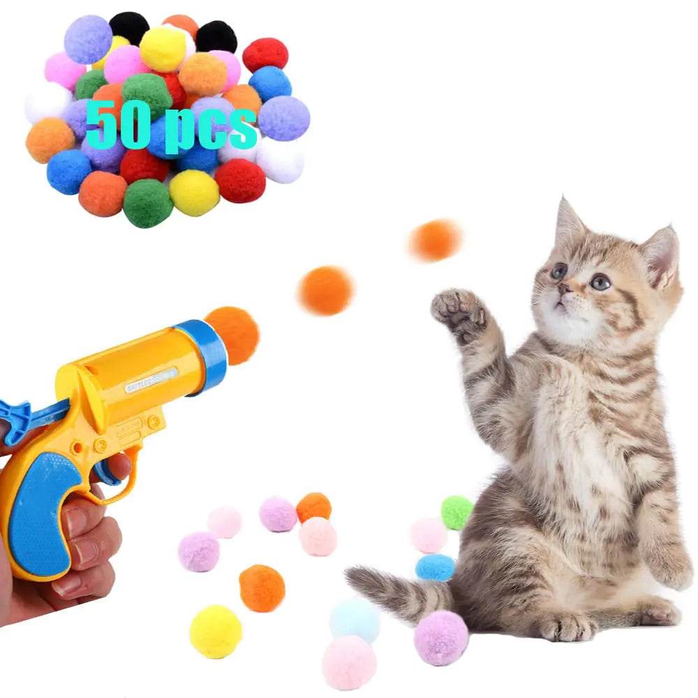 50Pcs Cat Ball Toy Launcher - Nai Pet Store