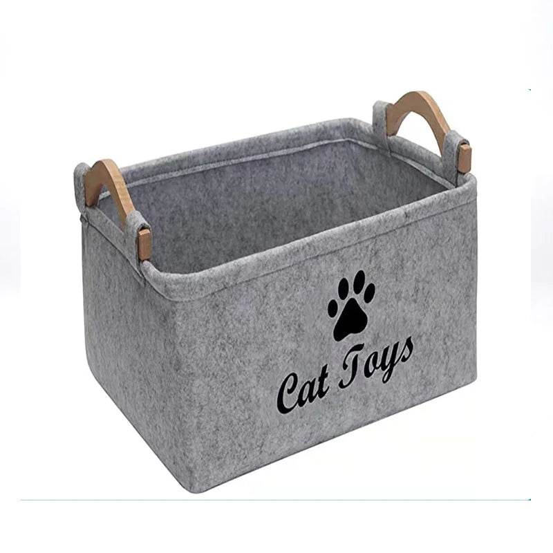 Felt Pet Toy Storage Basket – Durable & Stylish Organizer for Pet Supplies - Nai Pet Store