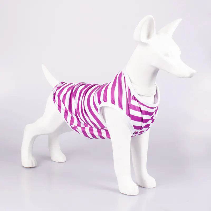 Striped Crew Neck Pet Tank Top T-Shirt - Nai Pet Store