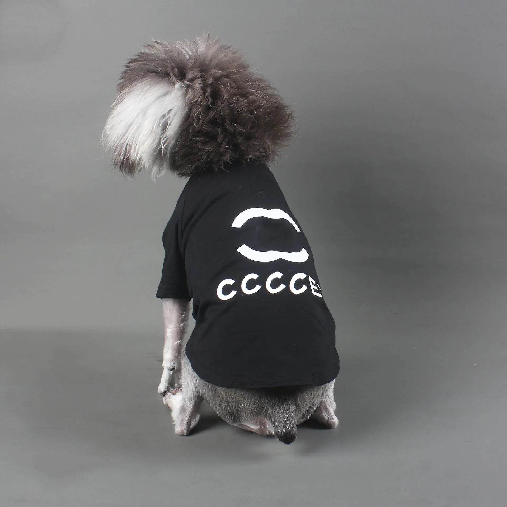 Spring Summer Cotton Stretch Pet Letter T-Shirt - Nai Pet Store
