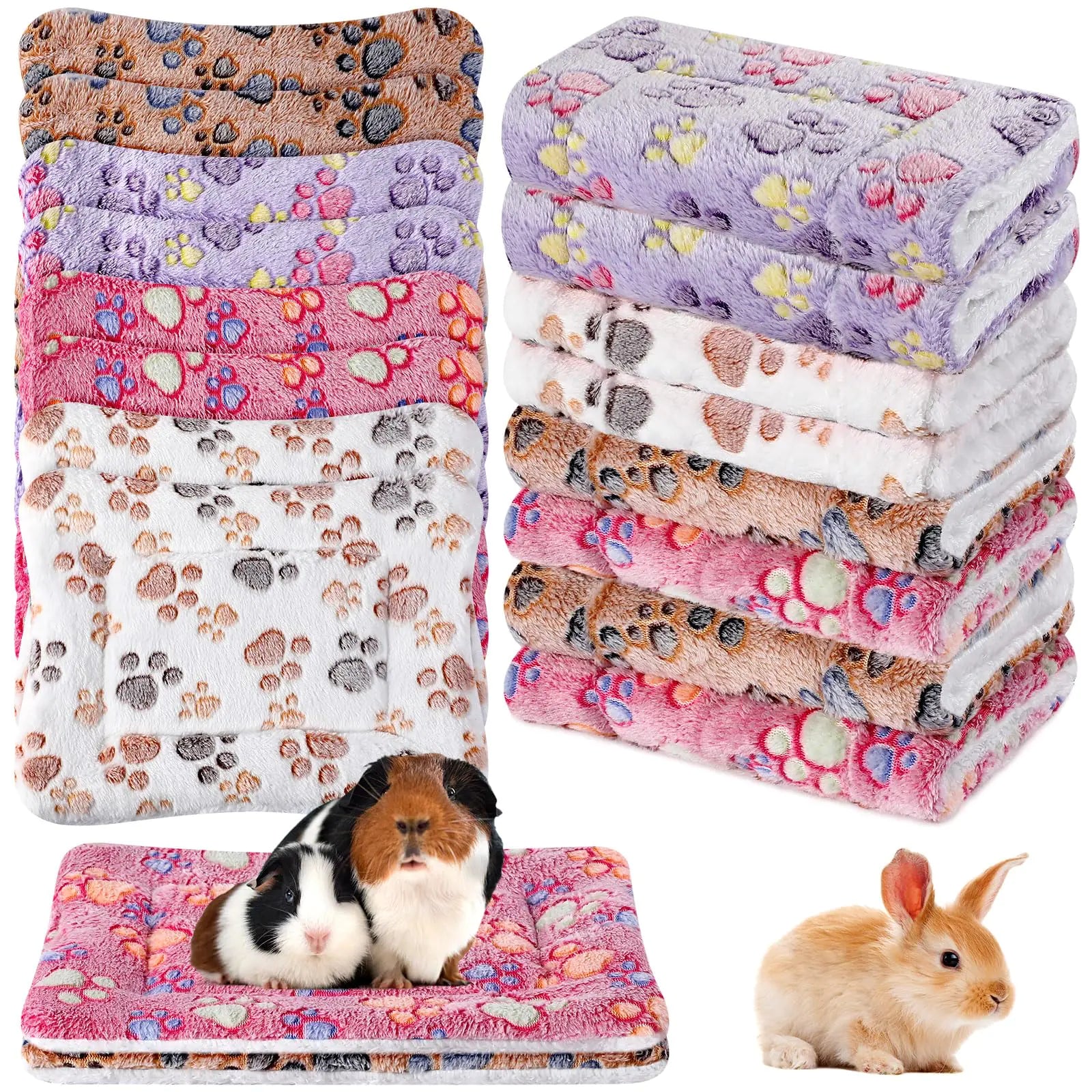 Ripeng 8 Pcs Guinea Pig Bed Mat Fleece