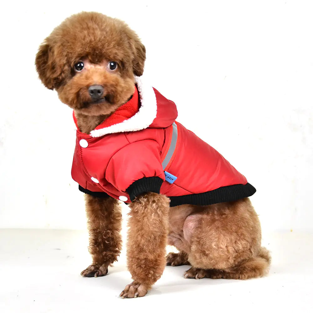 Reflective Hooded T-shaped Pet Jacket in Silk Cotton